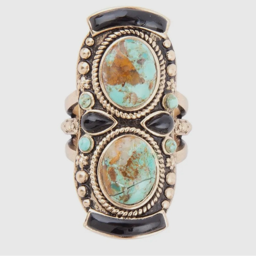 Studio Barse Turquoise Statement Ring With Ornate… - image 2